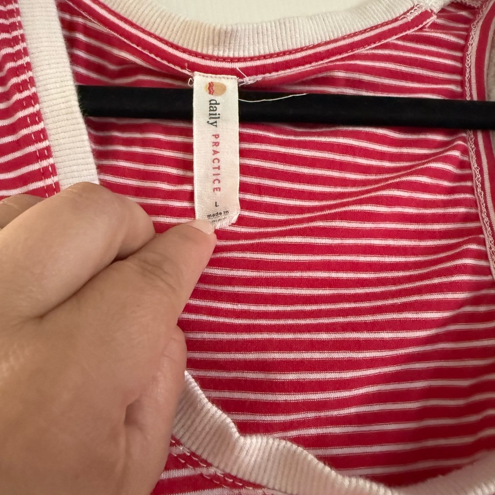 Red and White Striped Sleeveless Dress - Picture 2 of 3